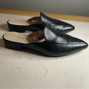 Cole Haan Women's Sleek Black Leather Mules